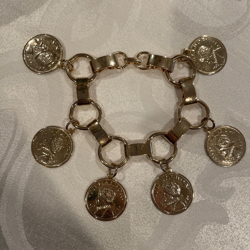 Panama Vintage VN  Balboa Gold  Coin bracelet